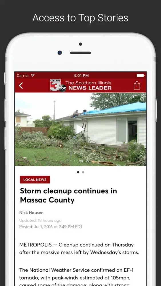 Capturas de tela do Southern Illinois News Leader