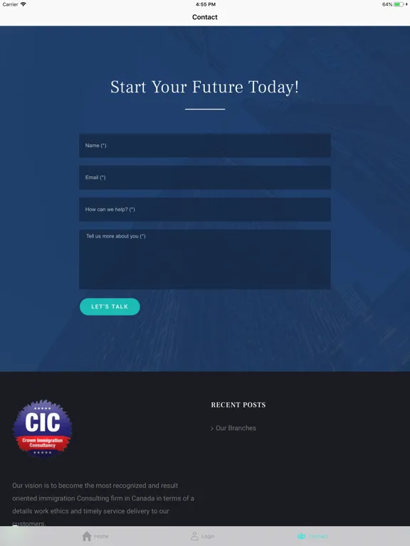 Zrzuty ekranu CIC Immigration iPad 