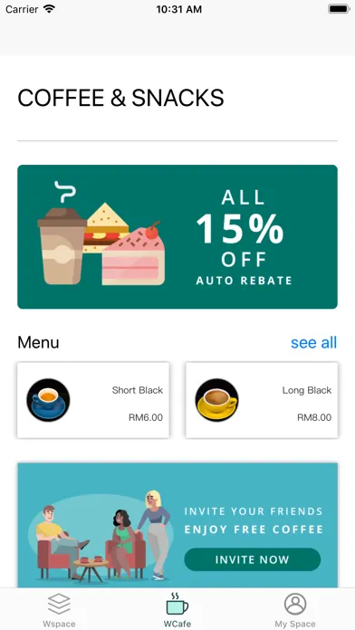 Capturas de pantalla de WSPACE Coworking App