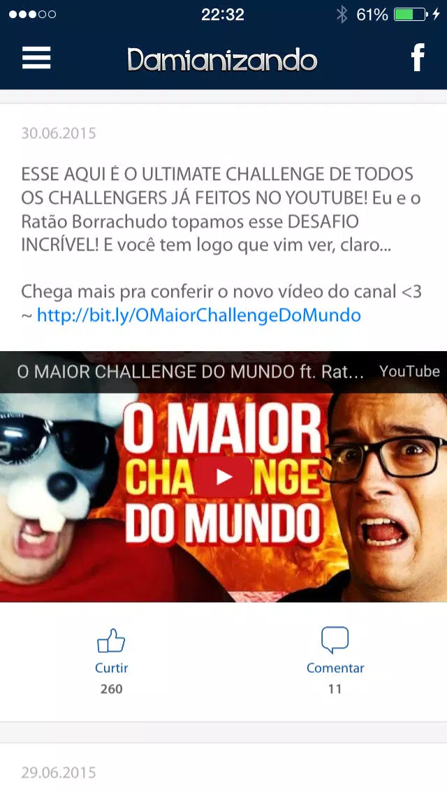 Tangkapan skrin Damianizando - for Youtube