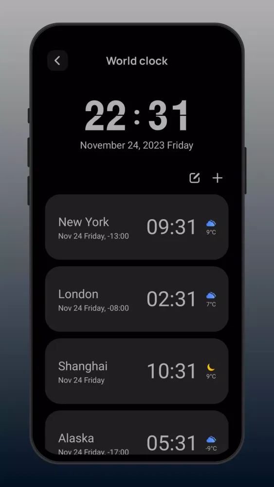 Flip clock: World clock スクリーンショット