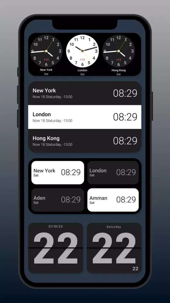 Flip clock: World clock スクリーンショット
