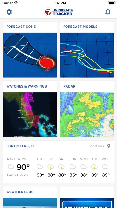 Tangkapan skrin WSVN Hurricane Tracker