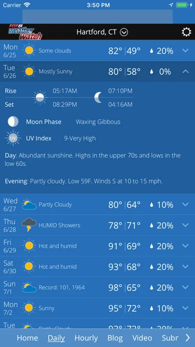 Screenshot di Fox61 Weather Watch