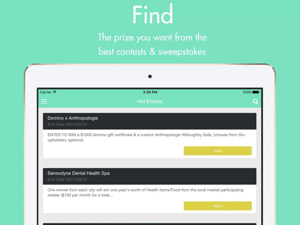 Zrzuty ekranu WinThings - Free Stuff, Prizes, Contests, Giveaways, & Sweepstakes iPad 