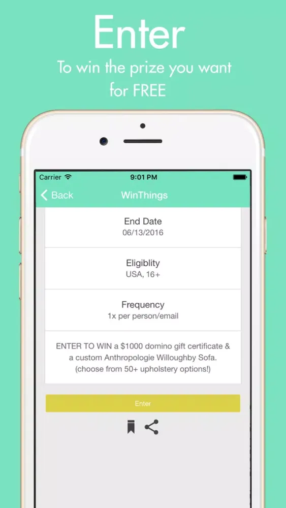 Zrzuty ekranu WinThings - Free Stuff, Prizes, Contests, Giveaways, & Sweepstakes