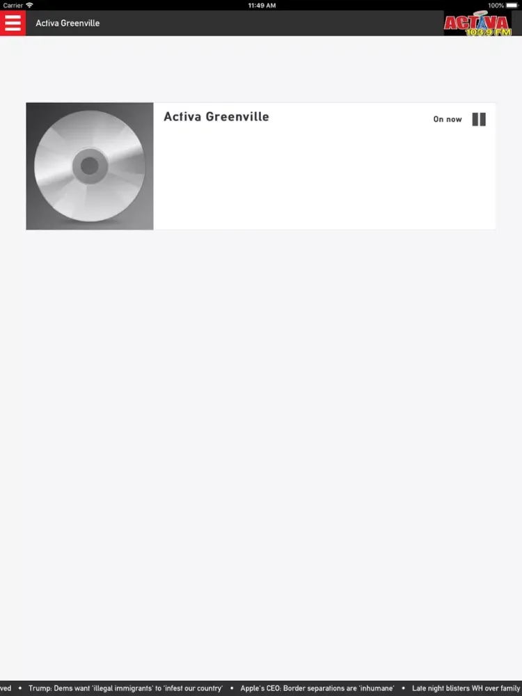Zrzuty ekranu Activa 103.9 FM iPad 