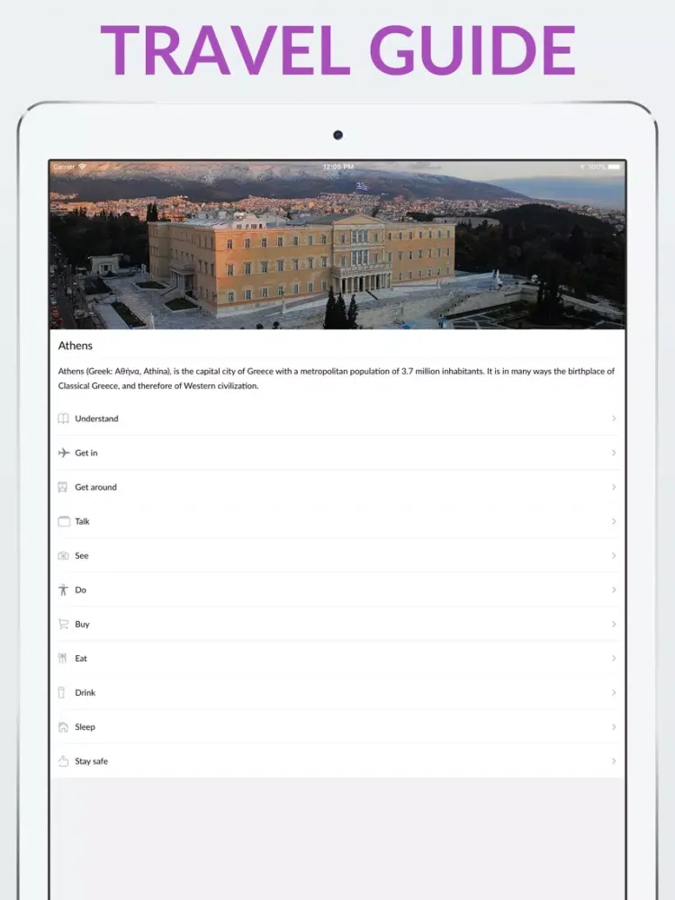 Athens Offline Map & Guide iPad 应用截图