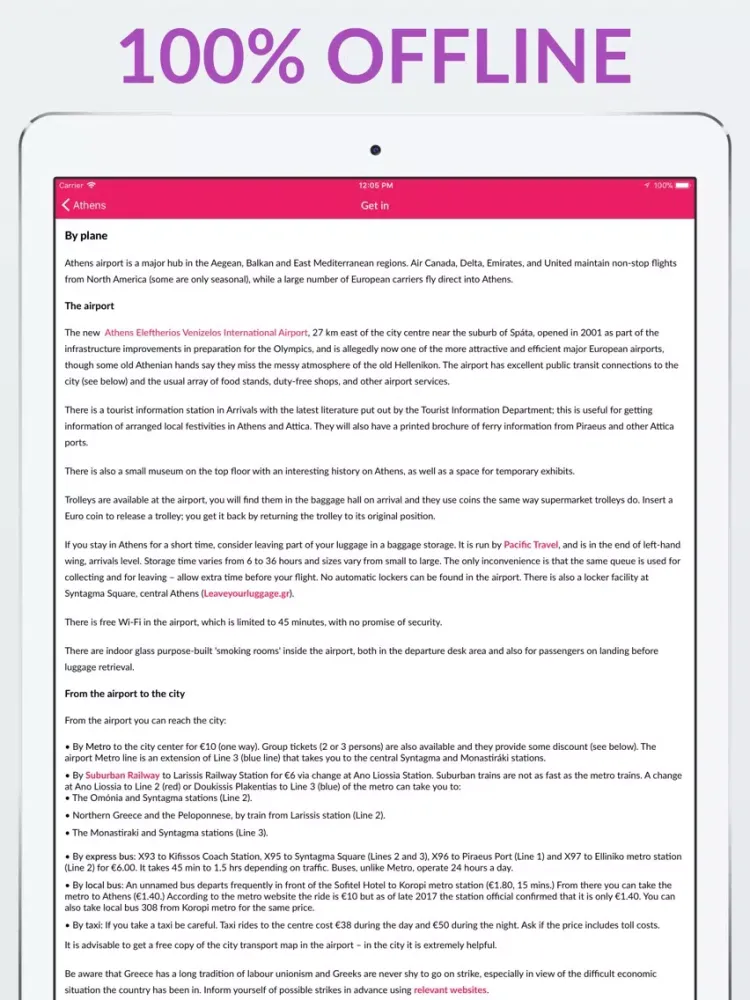 Athens Offline Map & Guide iPad 应用截图