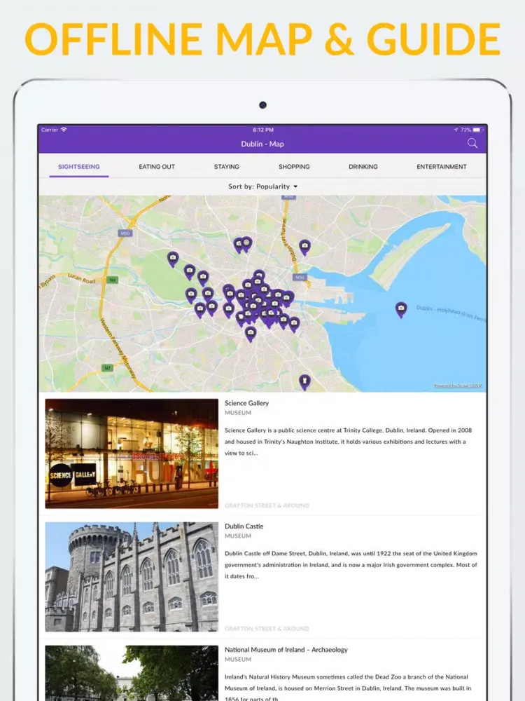 Zrzuty ekranu Dublin Offline Map & Guide iPad 