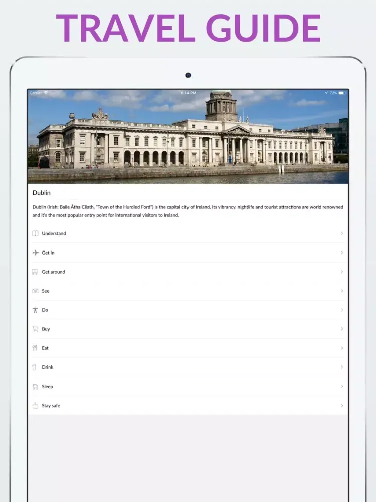 Zrzuty ekranu Dublin Offline Map & Guide iPad 