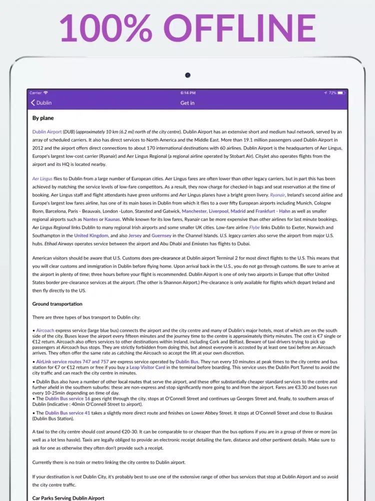 Zrzuty ekranu Dublin Offline Map & Guide iPad 