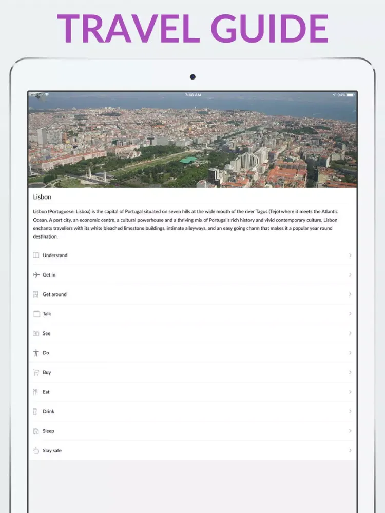 Capturas de pantalla de Lisbon Offline Map & Guide iPad 