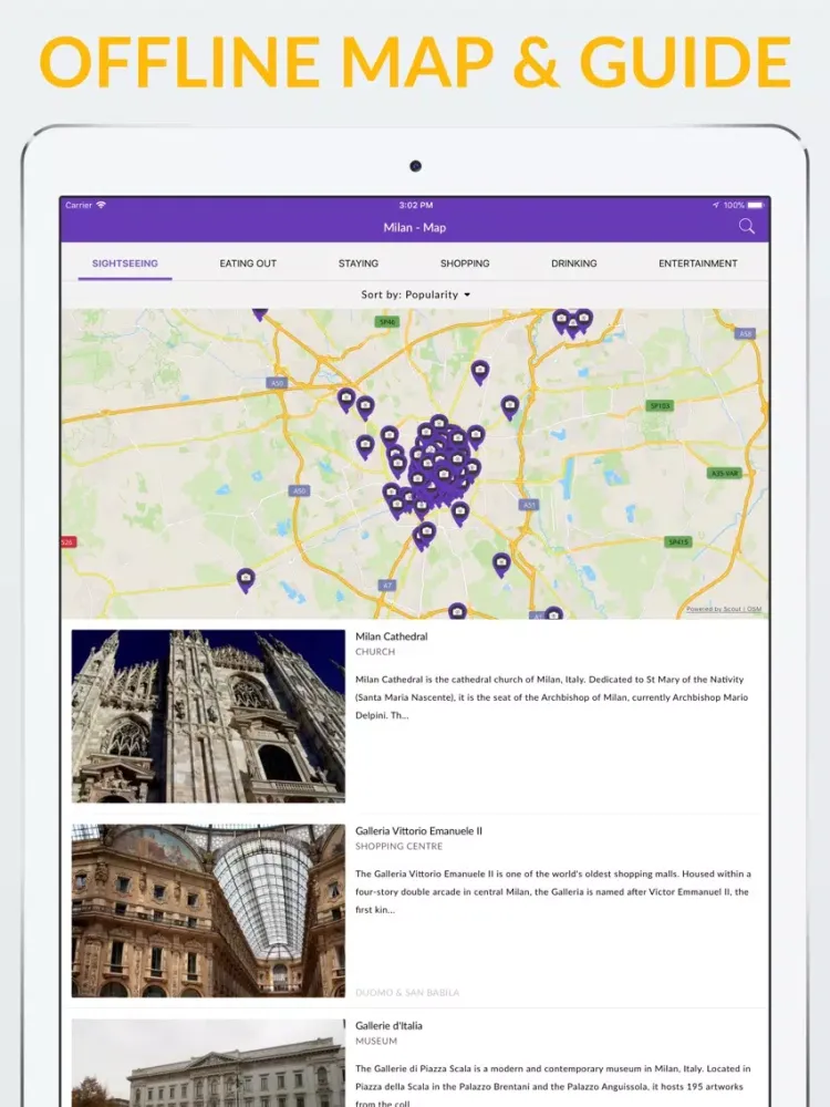 Capturas de pantalla de Milan Offline Map & Guide iPad 