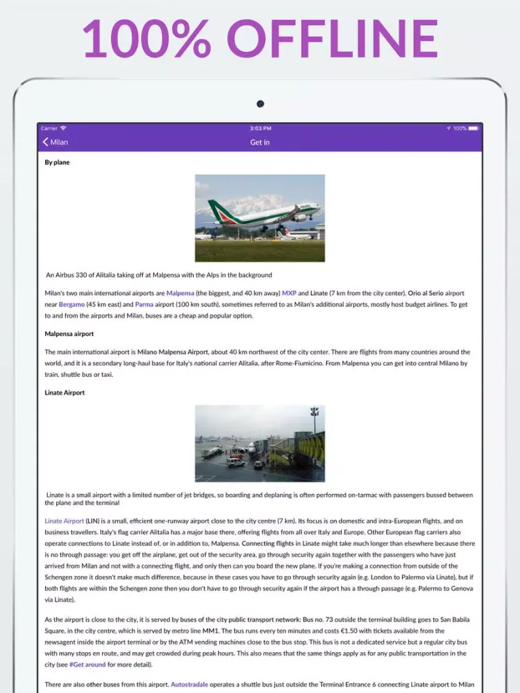 Capturas de pantalla de Milan Offline Map & Guide iPad 