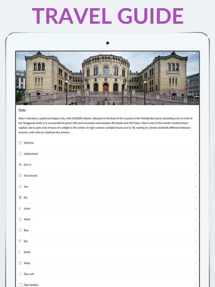 Oslo Offline Map & Guide iPad 应用截图