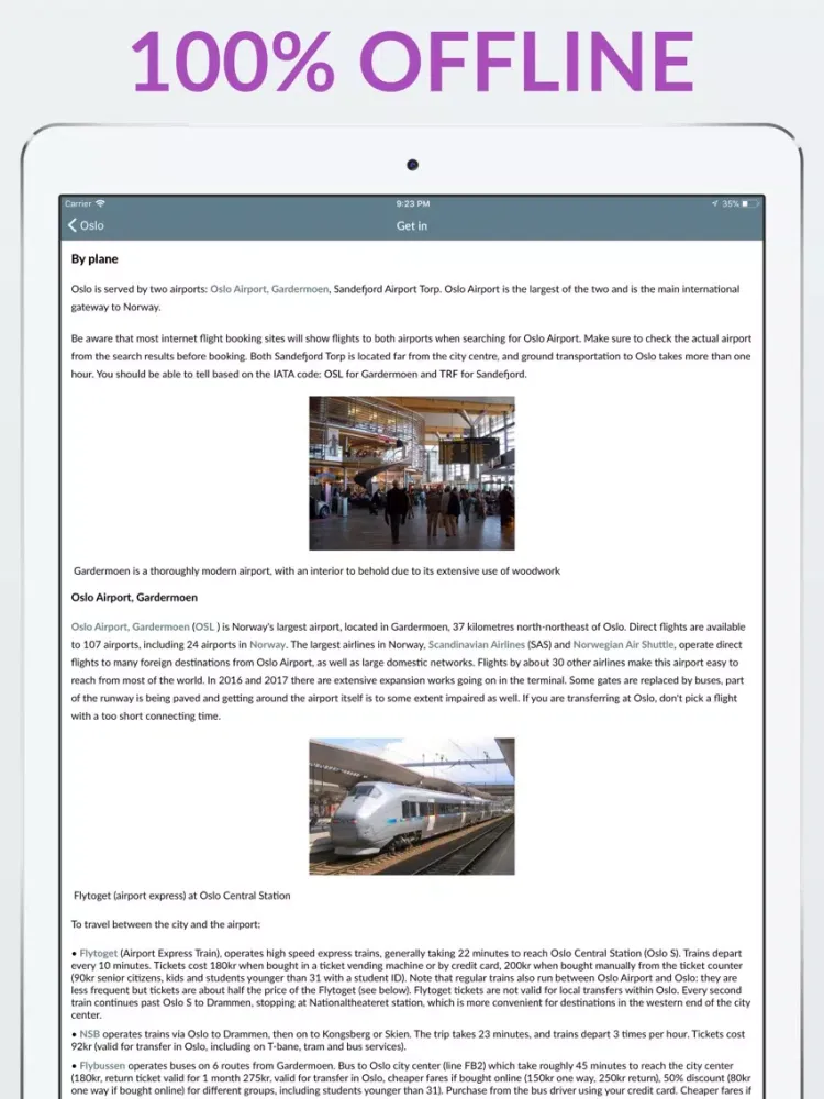 Oslo Offline Map & Guide iPad 应用截图