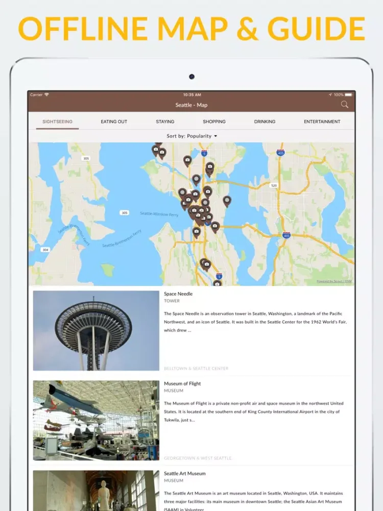 Capturas de pantalla de Seattle Offline Map & Guide iPad 
