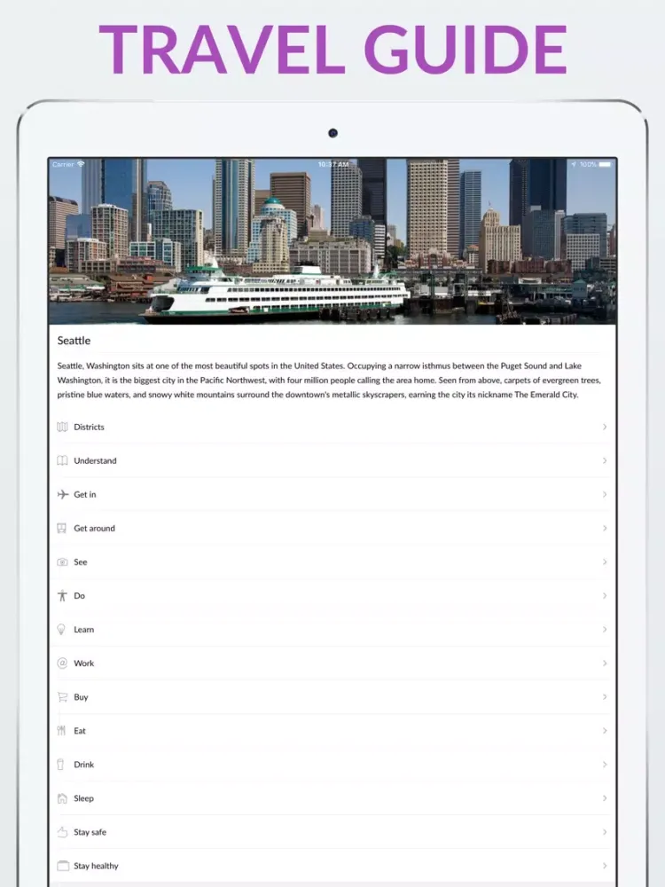 Capturas de pantalla de Seattle Offline Map & Guide iPad 