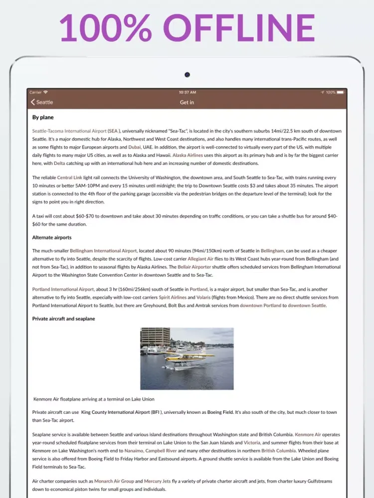 Capturas de pantalla de Seattle Offline Map & Guide iPad 