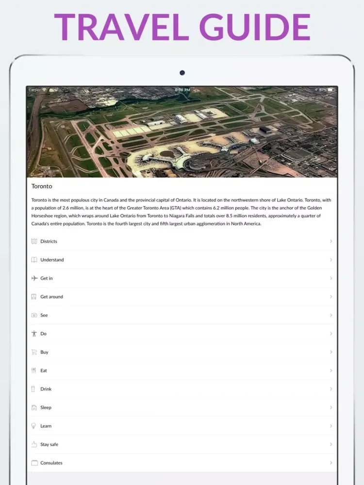 Toronto Offline Map & Guide iPad  Screenshots