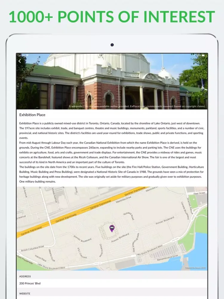 Toronto Offline Map & Guide iPad  Screenshots