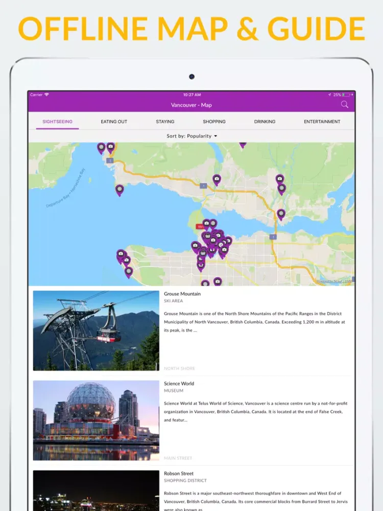 Скриншоты Vancouver Offline Map & Guide iPad 