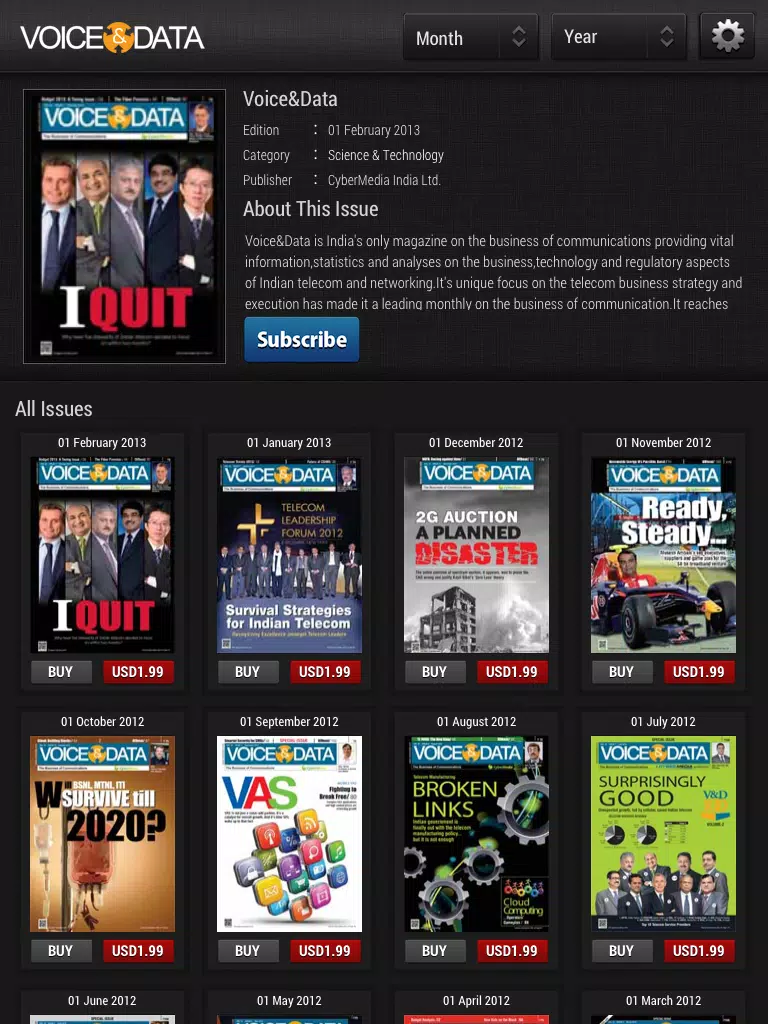 Voice&Data Magazines iPad 应用截图