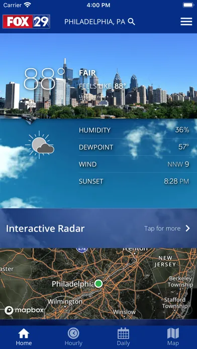 Capturas de pantalla de FOX 29 Philadelphia: Weather