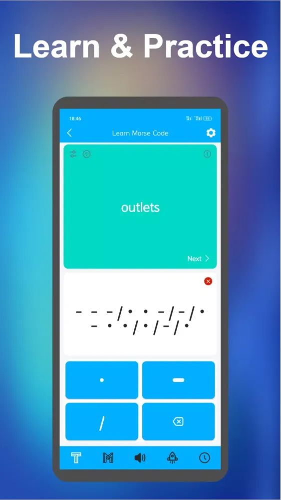 Zrzuty ekranu Flash Morse Code