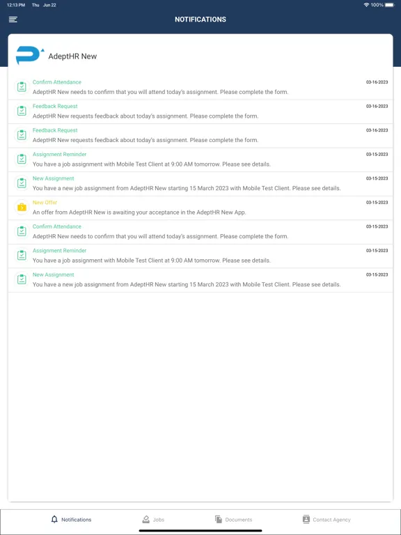 AdeptHR iPad  Screenshots