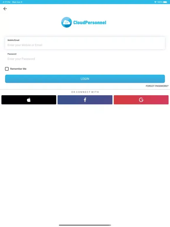 Zrzuty ekranu CloudPersonnel iPad 