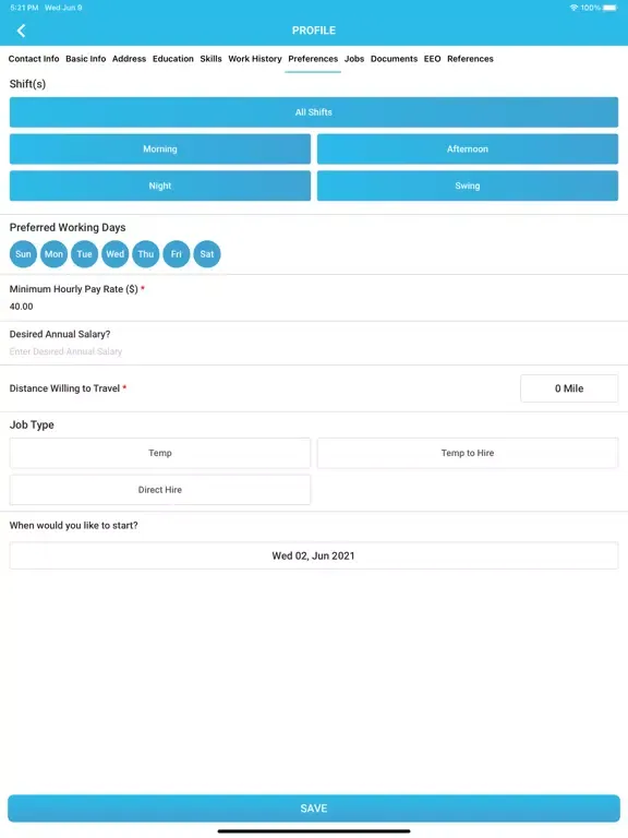 Zrzuty ekranu CloudPersonnel iPad 