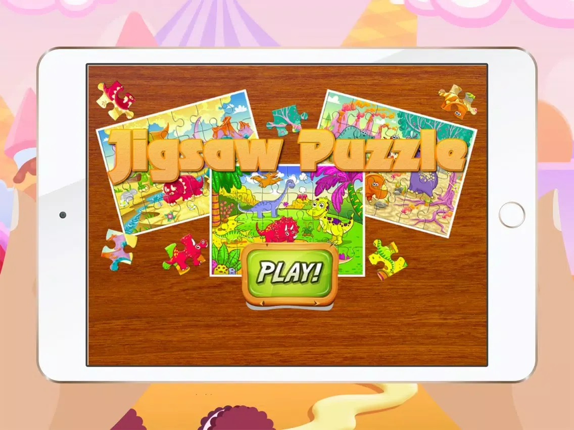 Dinosaur Games for kids - Cute Dino Train Jigsaw Puzzles for Preschool and Toddlers iPad  स्क्रीनशॉट