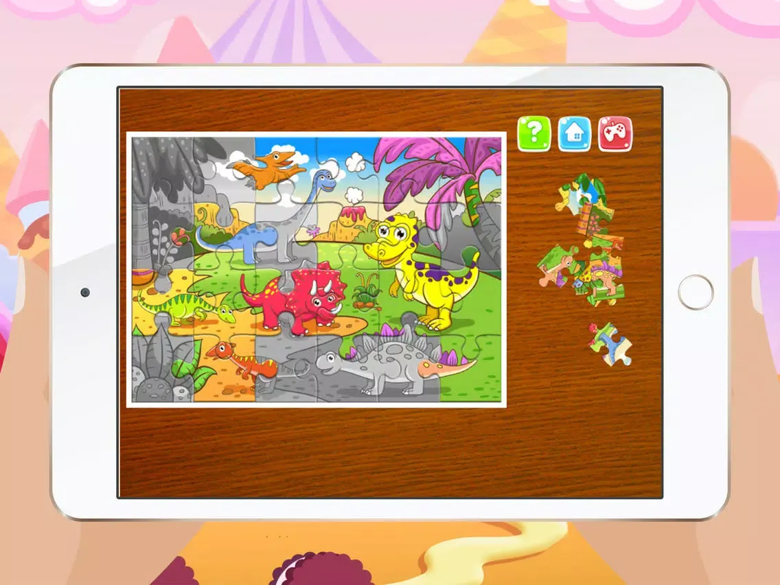 Dinosaur Games for kids - Cute Dino Train Jigsaw Puzzles for Preschool and Toddlers iPad  स्क्रीनशॉट
