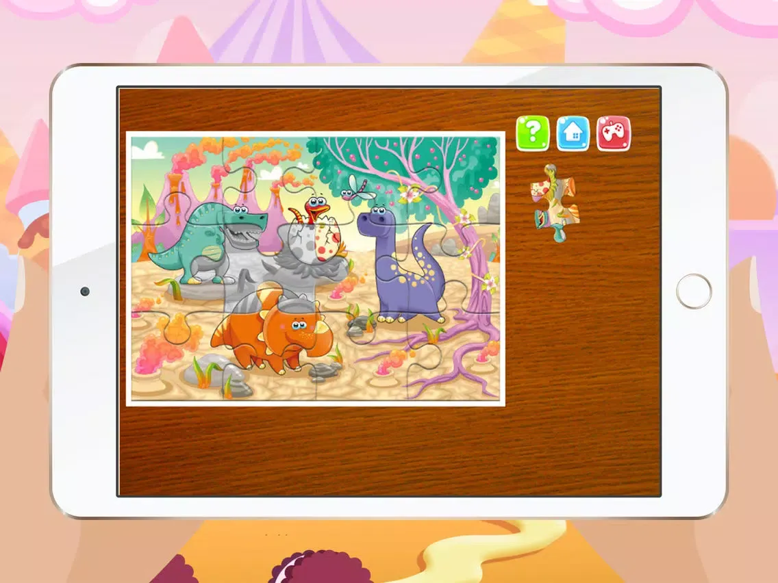 Dinosaur Games for kids - Cute Dino Train Jigsaw Puzzles for Preschool and Toddlers iPad  स्क्रीनशॉट