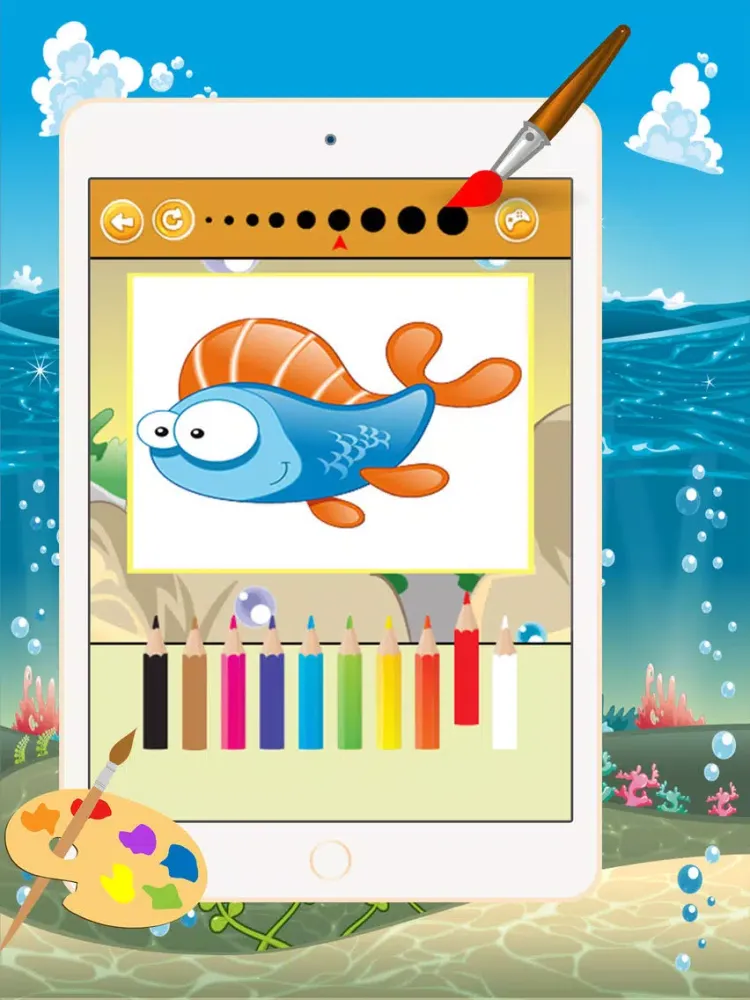 Marine Animals Coloring Book - All in 1 Sea Animals Drawing and Painting Colorful for kids games free iPad  Screenshots