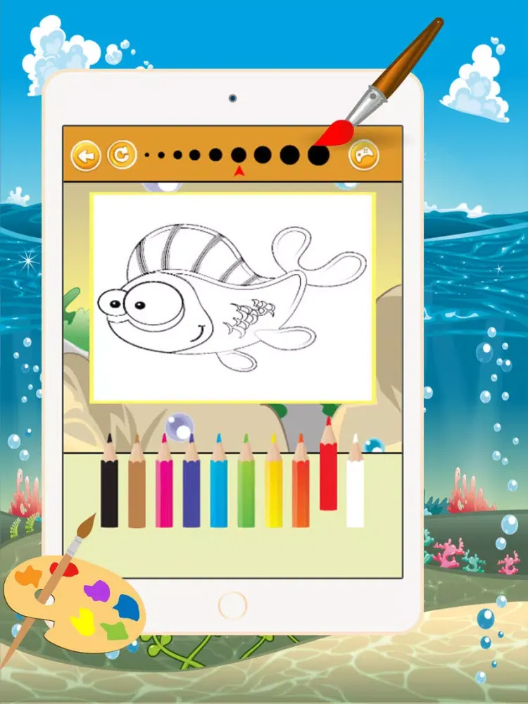 Marine Animals Coloring Book - All in 1 Sea Animals Drawing and Painting Colorful for kids games free iPad  Screenshots