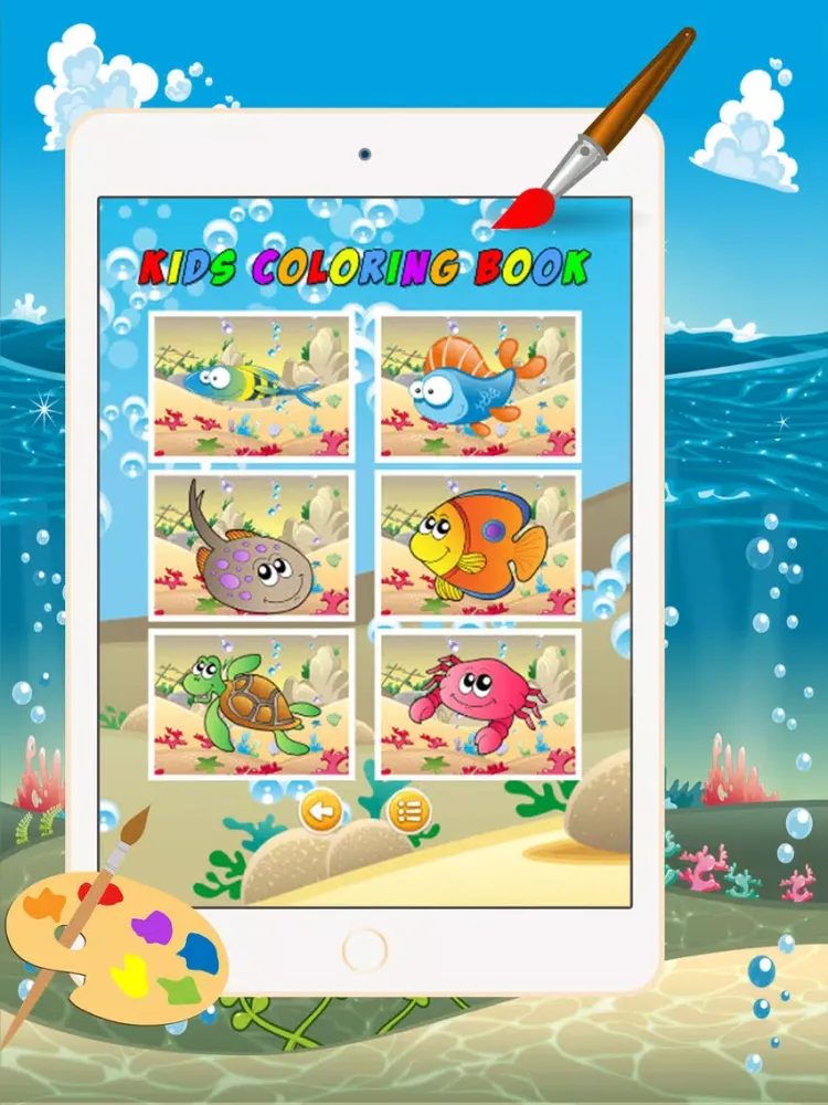 Marine Animals Coloring Book - All in 1 Sea Animals Drawing and Painting Colorful for kids games free iPad  Screenshots