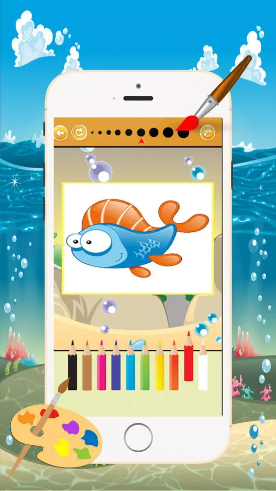 Marine Animals Coloring Book - All in 1 Sea Animals Drawing and Painting Colorful for kids games free Screenshots