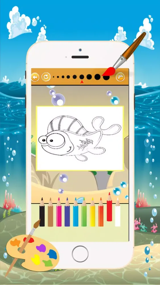 Marine Animals Coloring Book - All in 1 Sea Animals Drawing and Painting Colorful for kids games free Screenshots