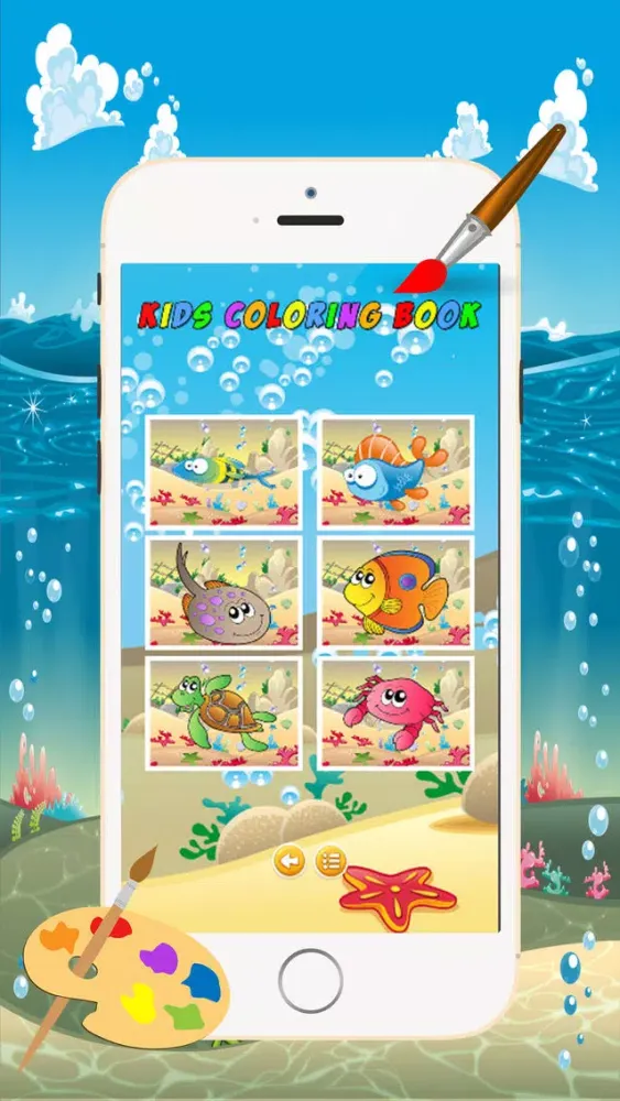 Marine Animals Coloring Book - All in 1 Sea Animals Drawing and Painting Colorful for kids games free Screenshots