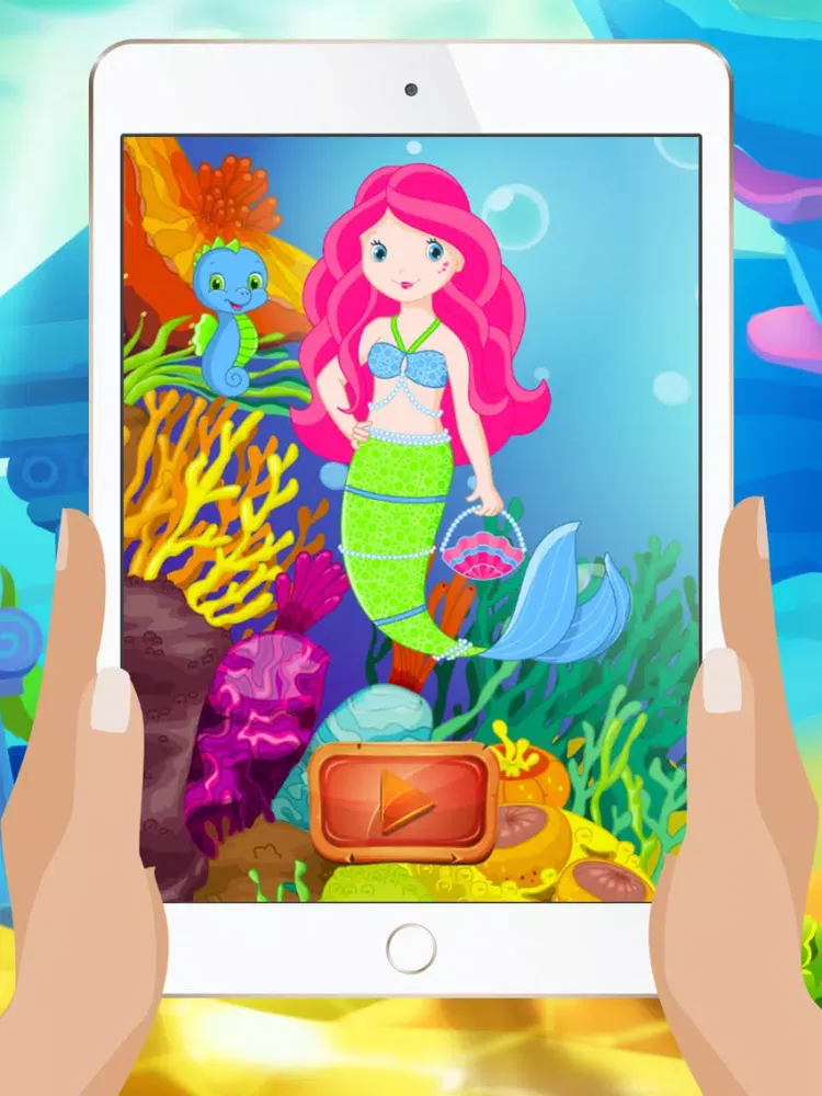 Mermaid Coloring Book - Educational Color and Paint Games Free For kids and Toddlers iPad 应用截图