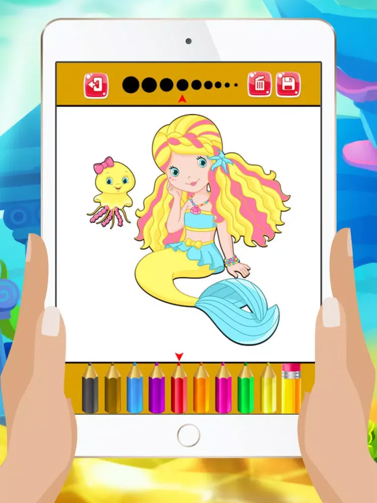 Mermaid Coloring Book - Educational Color and Paint Games Free For kids and Toddlers iPad 应用截图