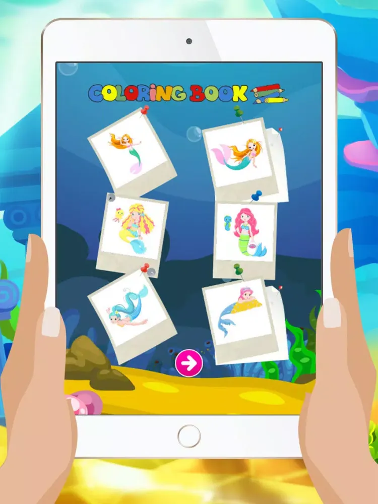 Mermaid Coloring Book - Educational Color and Paint Games Free For kids and Toddlers iPad 应用截图