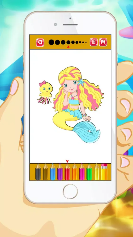 Mermaid Coloring Book - Educational Color and Paint Games Free For kids and Toddlers应用截图
