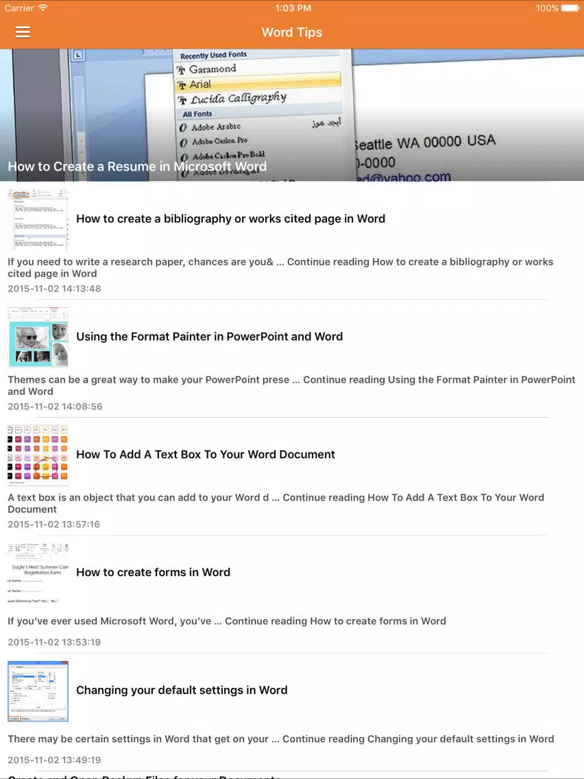 Guide To Document Processing Services With Word version - Tips and Tricks for Working With Tables & Pictures and Other Complex Documents iPad  Screenshots