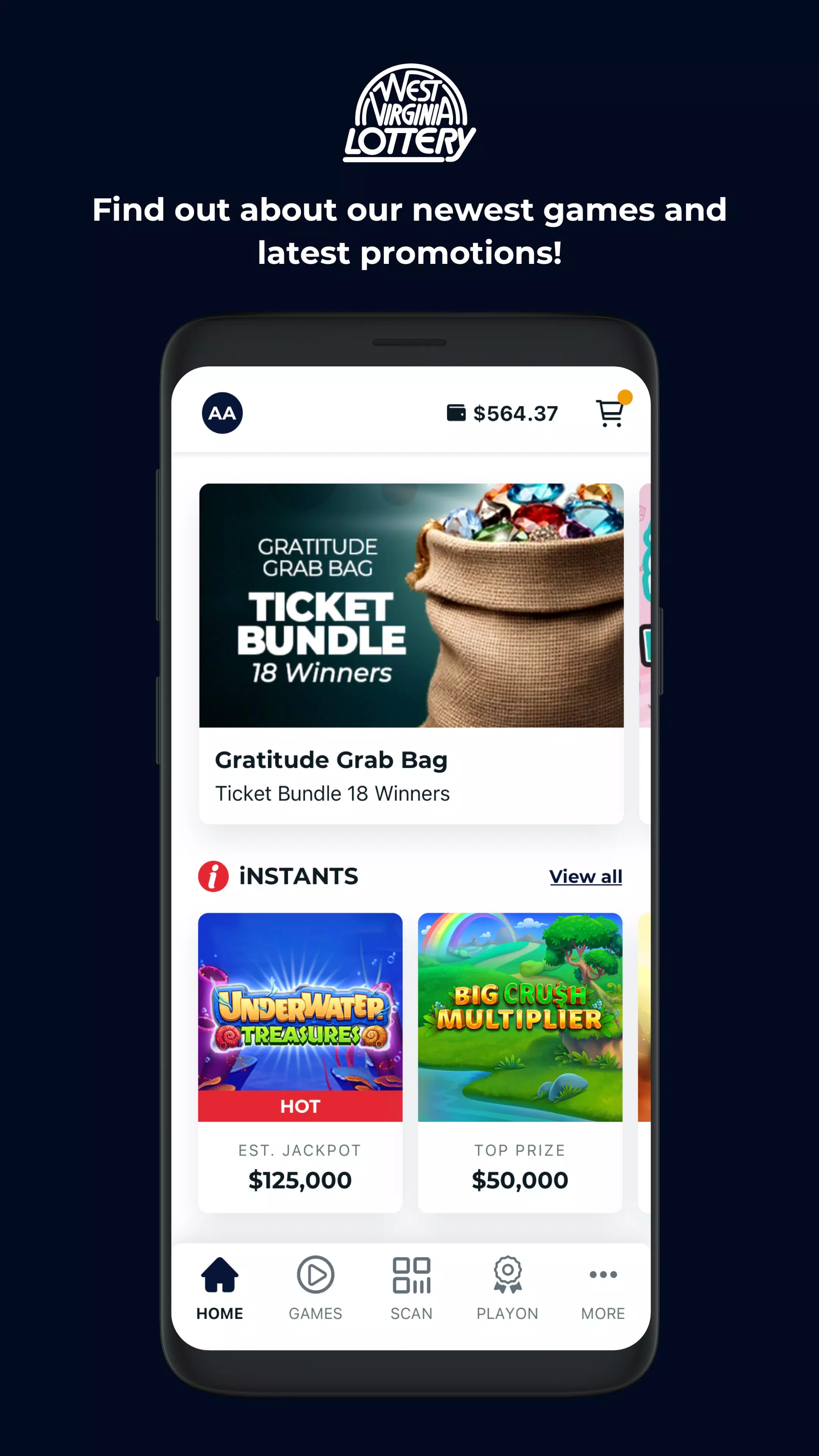 WV Lottery Screenshots