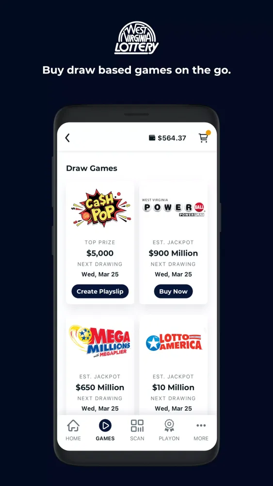 WV Lottery স্ক্রিনশট