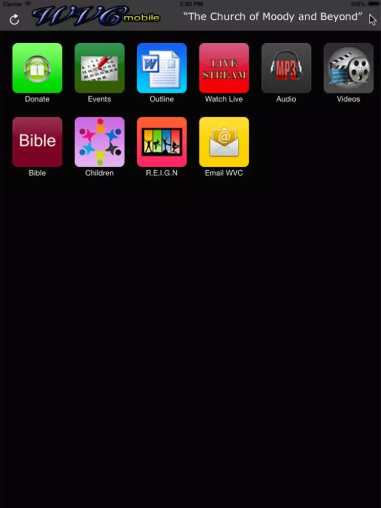Capturas de tela do WVC Mobile iPad 